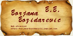 Borjana Božidarević vizit kartica